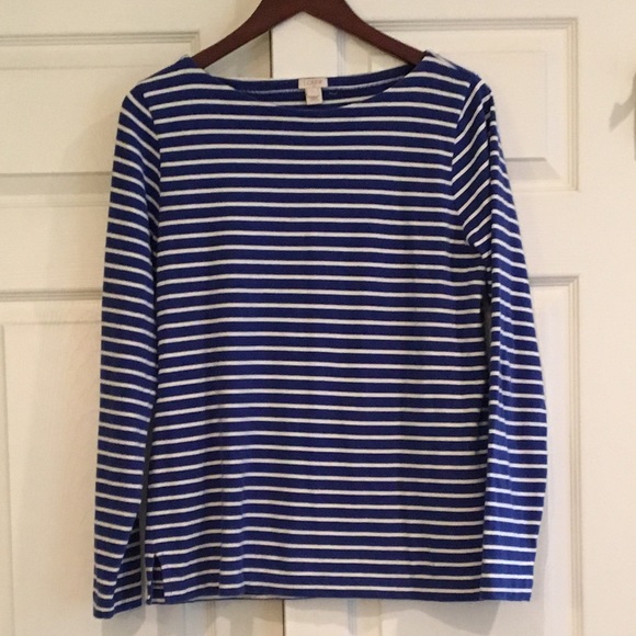 J. Crew Tops - Blue J. CREW Cotton Striped Top L